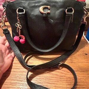 Coach SMALL 1317 Remi Black Leather Satchel/Tote Bag